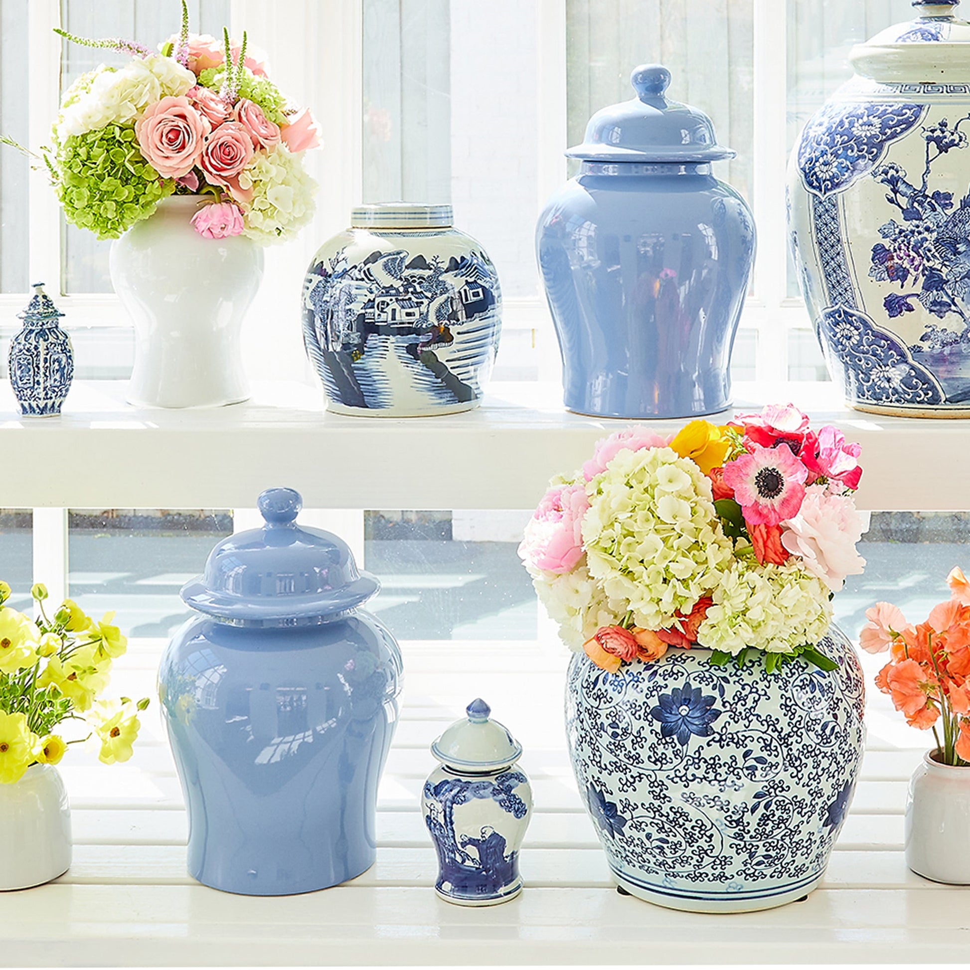 French Blue Temple Jar