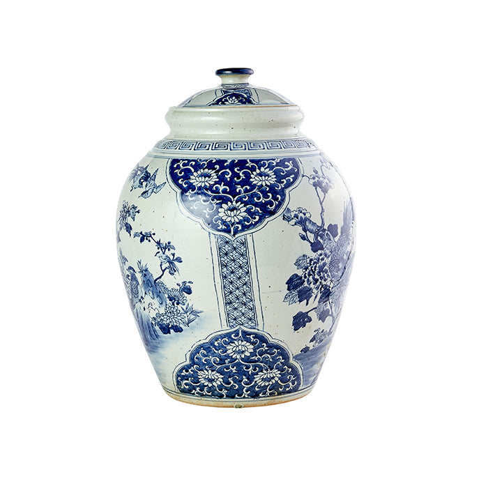 Large Brushed Porcelain Jar